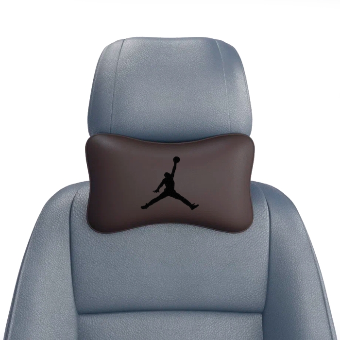 Подушки под шею Подушка под шею коричневая с вышивкой Jordan