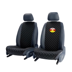 Комплект передних черных накидок с вышивкой 